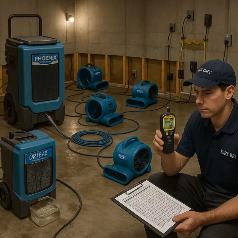 Structural Drying and Dehumidification process in Woodstock, VT